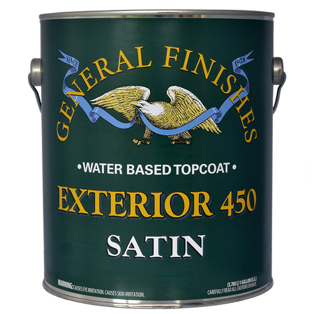 GENERAL FINISHES 1 Gal Clear Exterior 450 Topcoat Water-Based Topcoat, Satin GXS